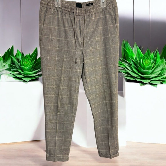 H&M Men’s Plaid Slim Fit Pull On Cuffed Pants - Picture 4 of 16
